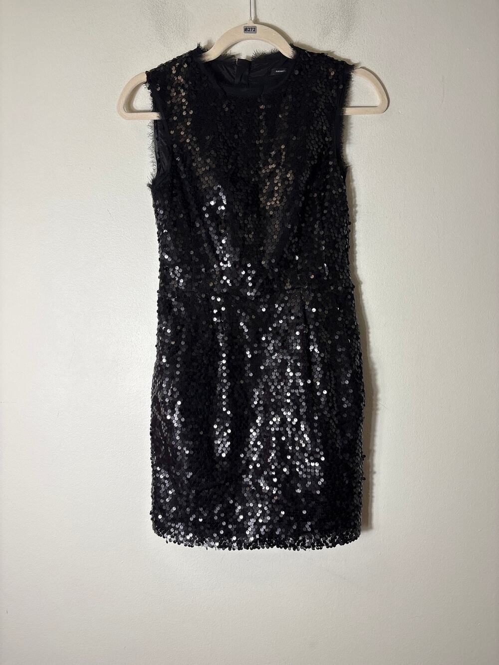 Nanette Lepore Black Sequin Cocktail Mini Dress Sz 0